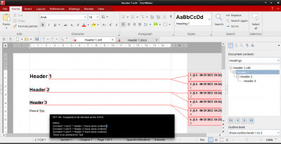 ODT file. Comments show incorrectly